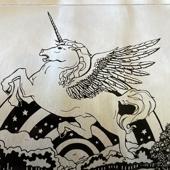 Fantasy whimsical style stained glass display part window panel 6” x 4” Gigi 78 - Picture 2 of 6